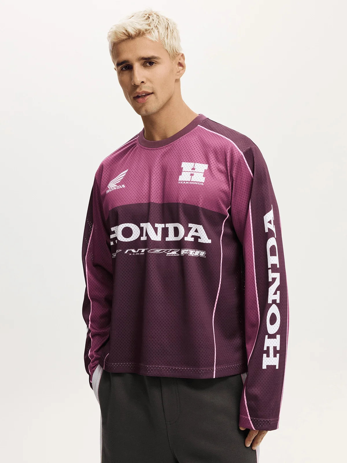 2026 Honda Fashion Youth Long Sleeve Trendy Brand Racing Men's and Women's Long Sleeve Printing Jersey Casual Sports T-Shirt