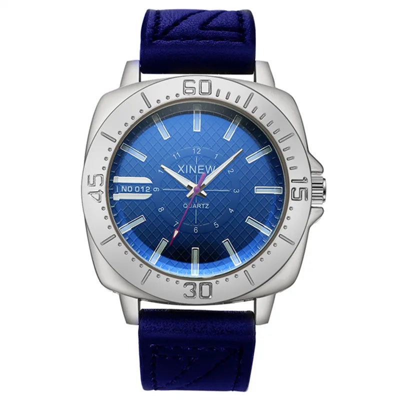 XINEW Brand Watches For Men Cheap Fashion Leather Band Simple Sports Gifts Quartz Watch Erkek Barato Saat Relogio Masculino 2024