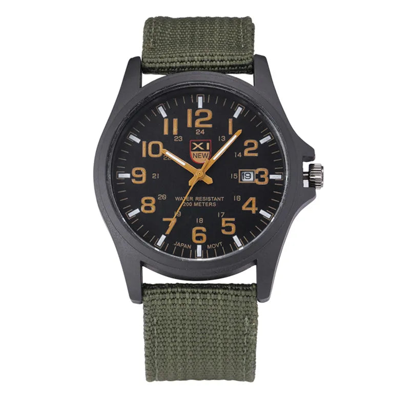 Men XINEW Brand Watches Cheap Students Boys Fashion Nylon Band Simple Date Quartz Watch Black Erkek Barato Saat Montre Homme