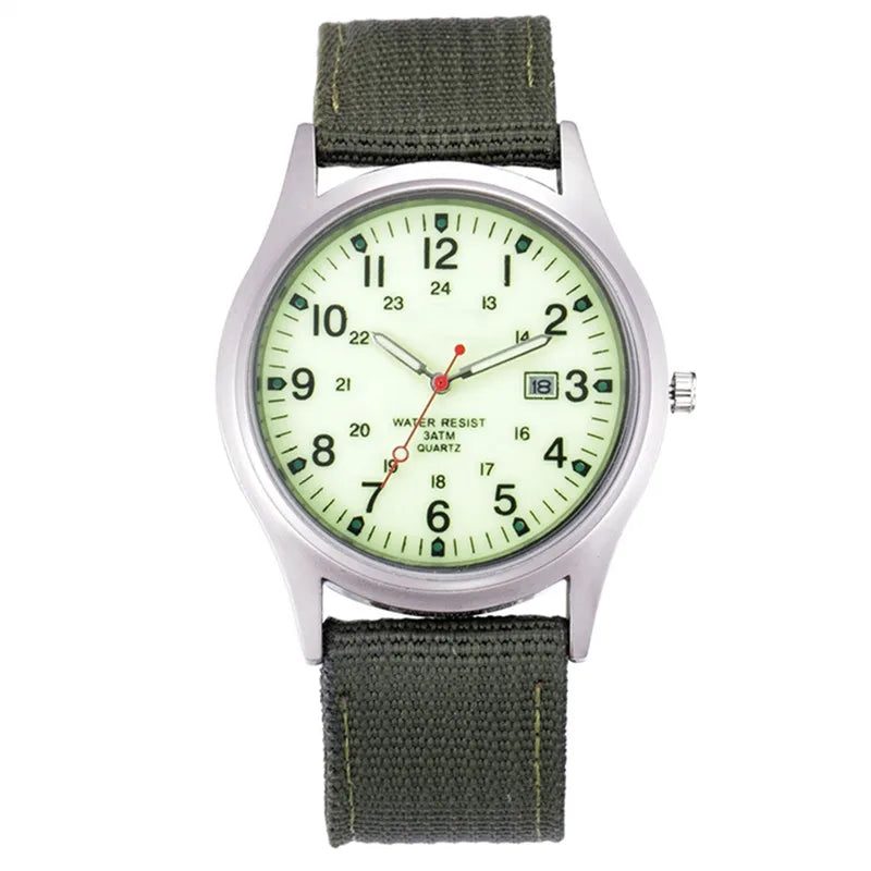 1pc / lot Cheap Brand Watches For Men Montre Homme Fashion Nylon Band Sports Army Date Quartz Clock Barato Erkek Saat Relogio