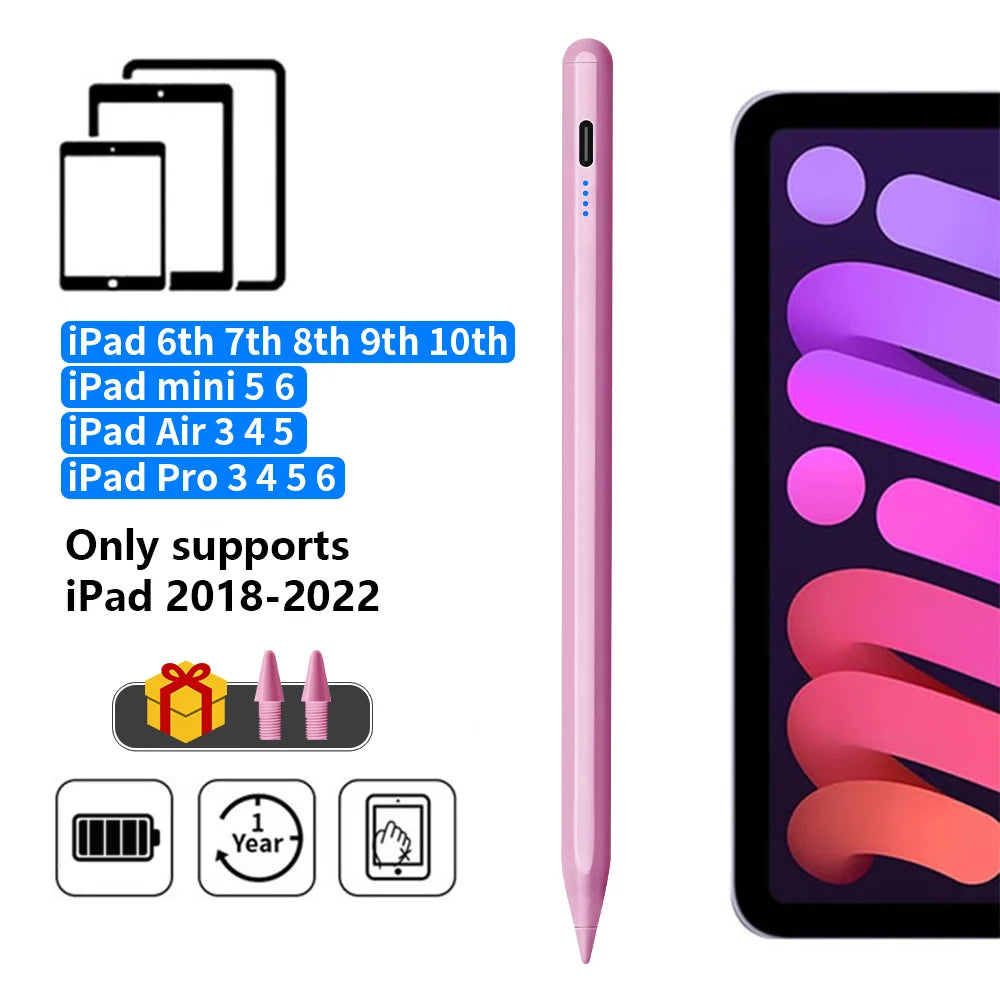 Stylus Pen For Apple Pencil with LED Power Indicators Palm Rejection Touch Pencil for 2025 2022 2021 2020 2019 2018 iPad pencil