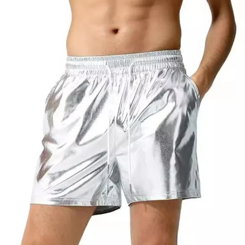 Shorts Pants Men Short Pant Lace Up High Elastic Waist Casual Pocket Loose Regular Splice Straight Trousers Autumn Winter