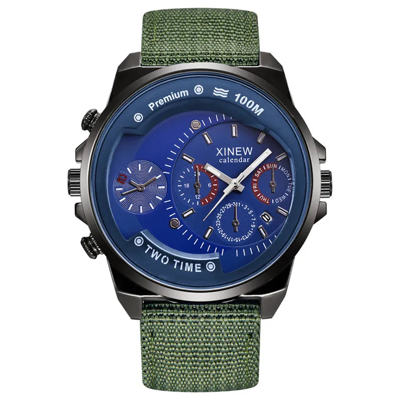 Men Cheap Big Watches Students Fashion Nylon Band Simple Date Sports Quartz Watch Erkek Barato Saat Relogios Masculinos 2024