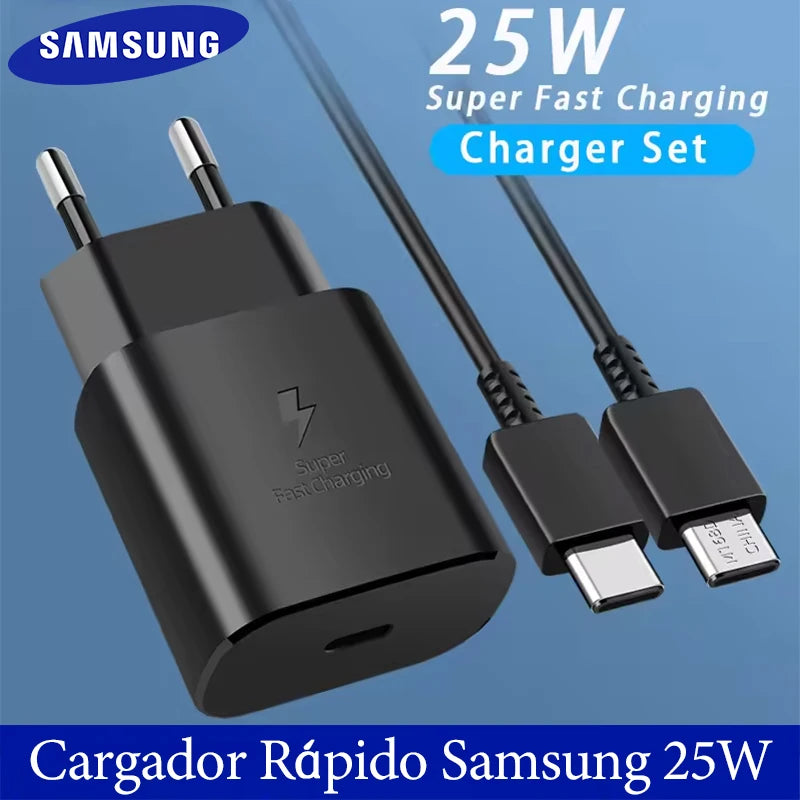 Samsung 25W Super Fast Charger Usb Type C Cargador Adapter For Galaxy S25 S24 FE S23 S22 S21 A17 A07 A55 Z Flip7 Fold6 5 M17 M07