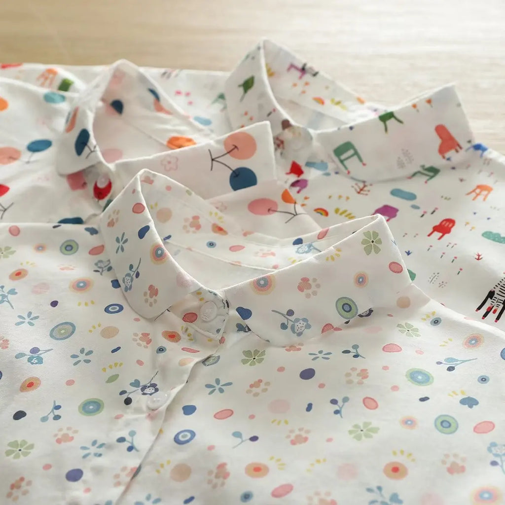 Fashion Women Printed Shirts Cotton Casual Blouses and Tops 2026 New Loose Style Exquisite Lady Long Sleeve Shirt Female Clothes
