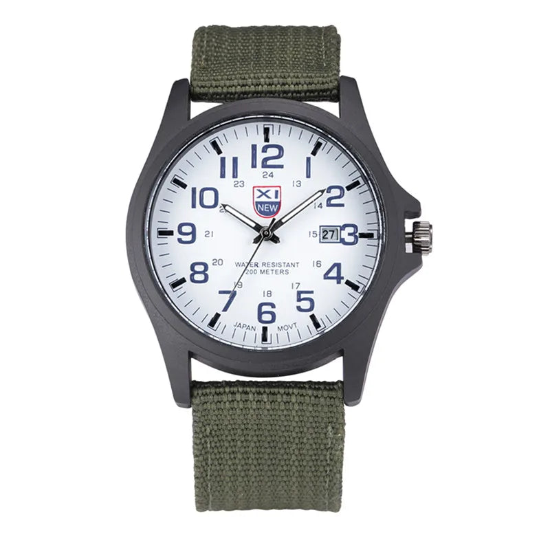 Men XINEW Brand Watches Cheap Students Boys Fashion Nylon Band Simple Date Quartz Watch Black Erkek Barato Saat Montre Homme
