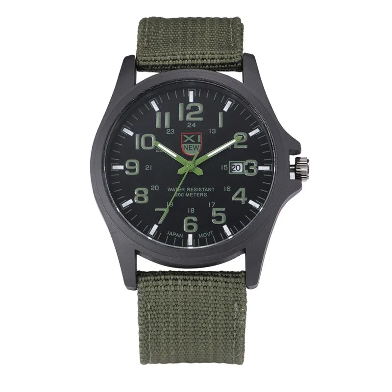 Men XINEW Brand Watches Cheap Students Boys Fashion Nylon Band Simple Date Quartz Watch Black Erkek Barato Saat Montre Homme