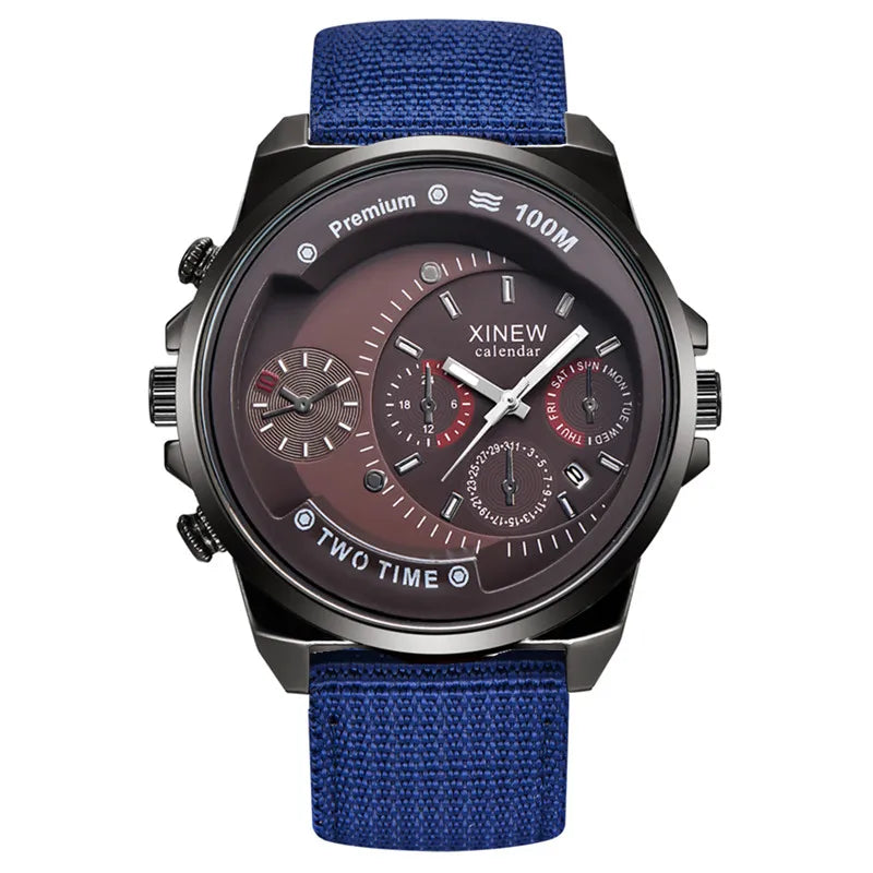 Men Cheap Big Watches Students Fashion Nylon Band Simple Date Sports Quartz Watch Erkek Barato Saat Relogios Masculinos 2024