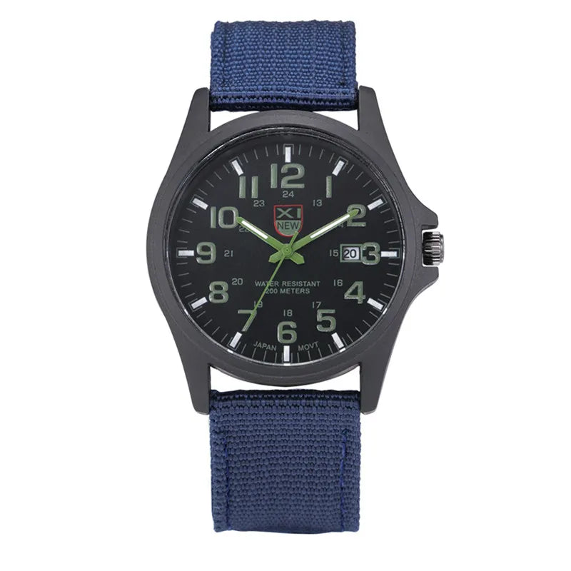 Men XINEW Brand Watches Cheap Students Boys Fashion Nylon Band Simple Date Quartz Watch Black Erkek Barato Saat Montre Homme