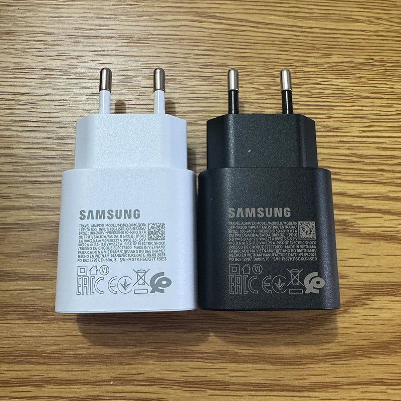 Samsung 25W Super Fast Charger Usb Type C Cargador Adapter For Galaxy S25 S24 FE S23 S22 S21 A17 A07 A55 Z Flip7 Fold6 5 M17 M07