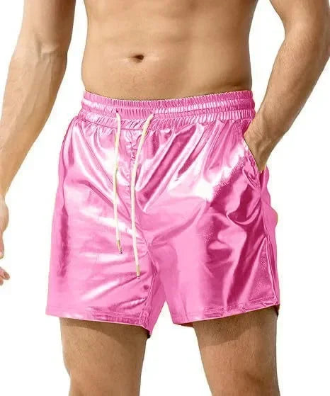 Shorts Pants Men Short Pant Lace Up High Elastic Waist Casual Pocket Loose Regular Splice Straight Trousers Autumn Winter