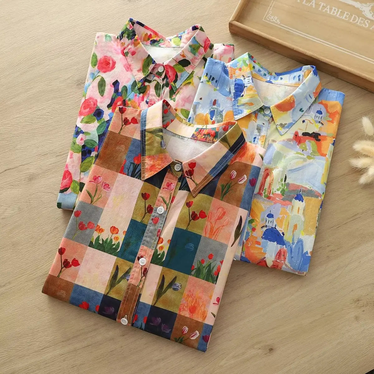 Fashion Women Printed Shirts Cotton Casual Blouses and Tops 2026 New Loose Style Exquisite Lady Long Sleeve Shirt Female Clothes