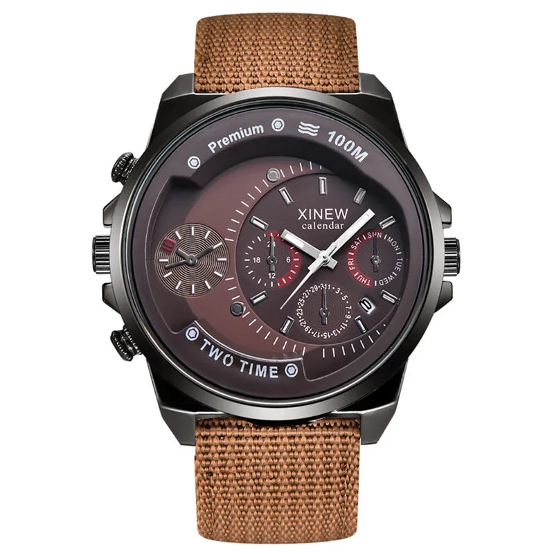 Men Cheap Big Watches Students Fashion Nylon Band Simple Date Sports Quartz Watch Erkek Barato Saat Relogios Masculinos 2024