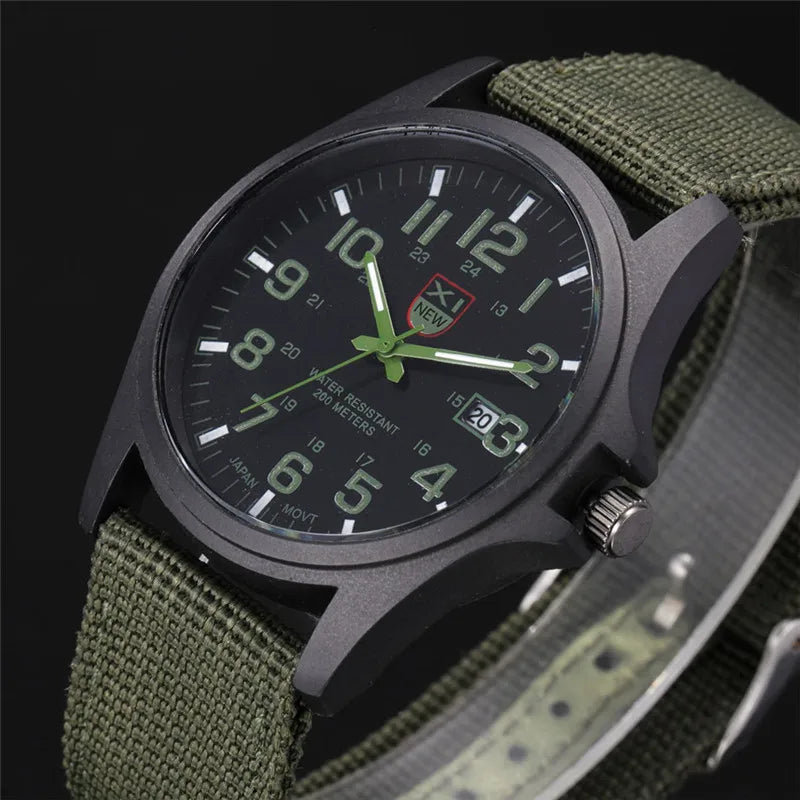 Men XINEW Brand Watches Cheap Students Boys Fashion Nylon Band Simple Date Quartz Watch Black Erkek Barato Saat Montre Homme