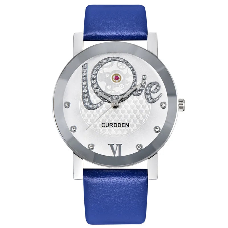 Men Cheap Brand Watches Students Girls Fashion Leather Band Simple Diamond Quartz Watch Black Erkek Barato Saat Montre Homme