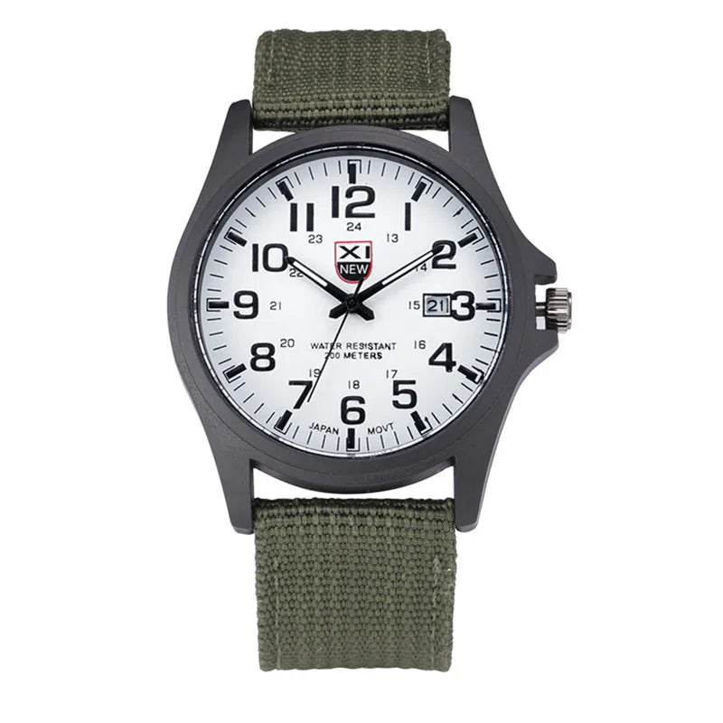 XINEW Brand Watches For Men Cheap Fashion Nylon Band Army Sports Date Quartz Clock Erkek Barato Saat Relogios Masculinos 2024
