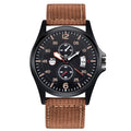 Men Cheap Watches Students Fashion Casual Nylon Band Simple Date Army Sports Quartz Wrist Watch Erkek Barato Saat Montre Homme