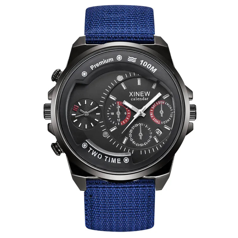 Men Cheap Big Watches Students Fashion Nylon Band Simple Date Sports Quartz Watch Erkek Barato Saat Relogios Masculinos 2024