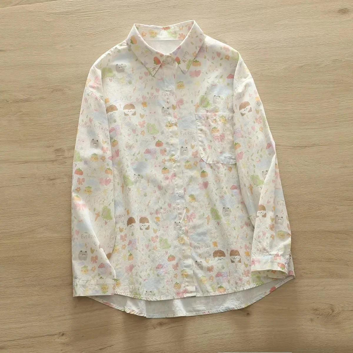 Fashion Women Printed Shirts Cotton Casual Blouses and Tops 2026 New Loose Style Exquisite Lady Long Sleeve Shirt Female Clothes