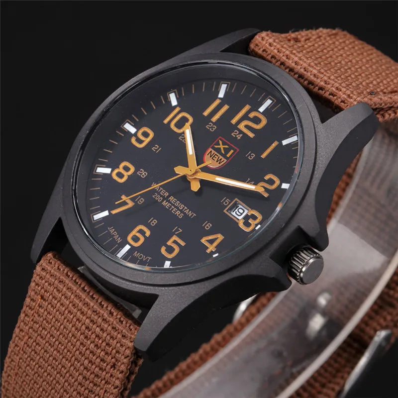 Men XINEW Brand Watches Cheap Students Boys Fashion Nylon Band Simple Date Quartz Watch Black Erkek Barato Saat Montre Homme