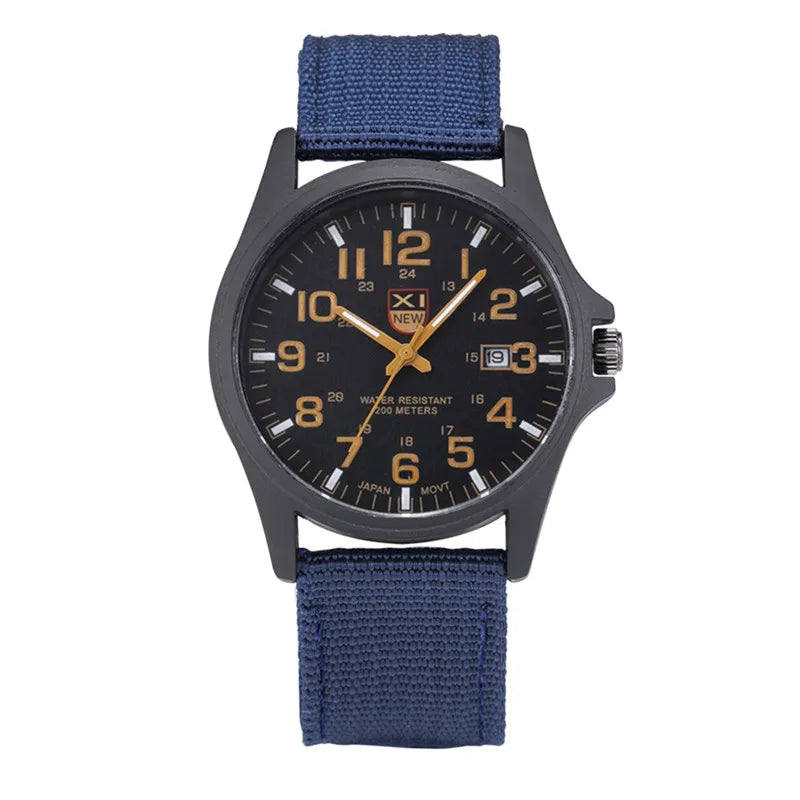XINEW Brand Watches For Men Cheap Fashion Nylon Band Army Sports Date Quartz Clock Erkek Barato Saat Relogios Masculinos 2024