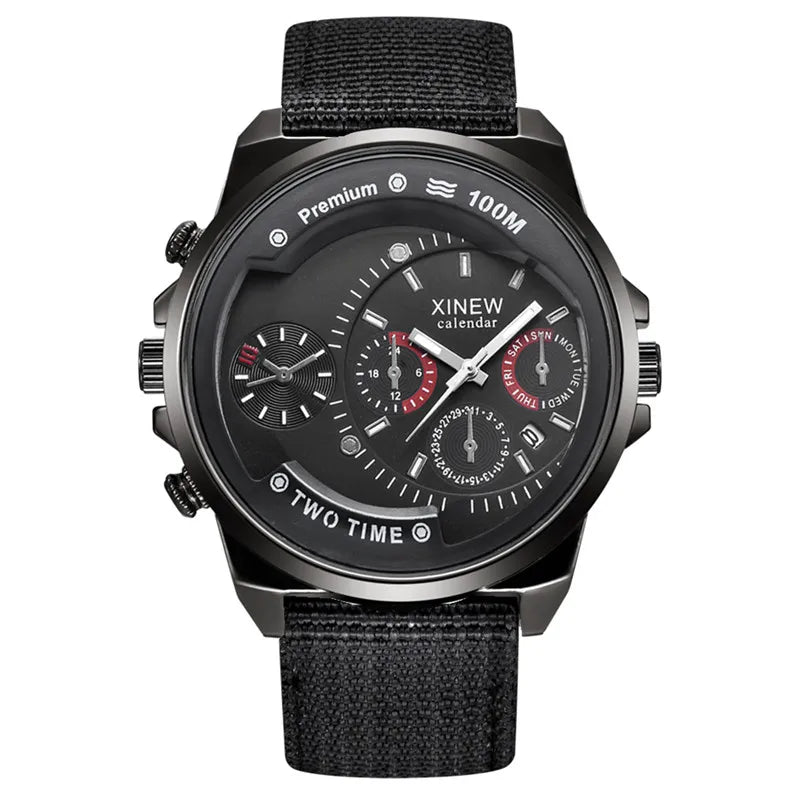 Men Cheap Big Watches Students Fashion Nylon Band Simple Date Sports Quartz Watch Erkek Barato Saat Relogios Masculinos 2024