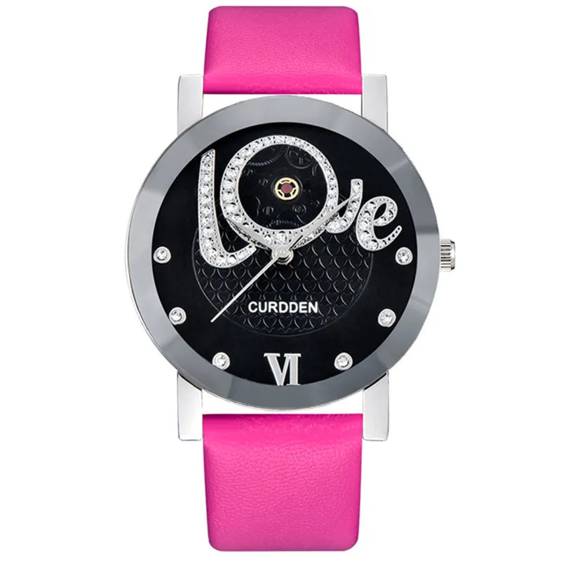 Men Cheap Brand Watches Students Girls Fashion Leather Band Simple Diamond Quartz Watch Black Erkek Barato Saat Montre Homme