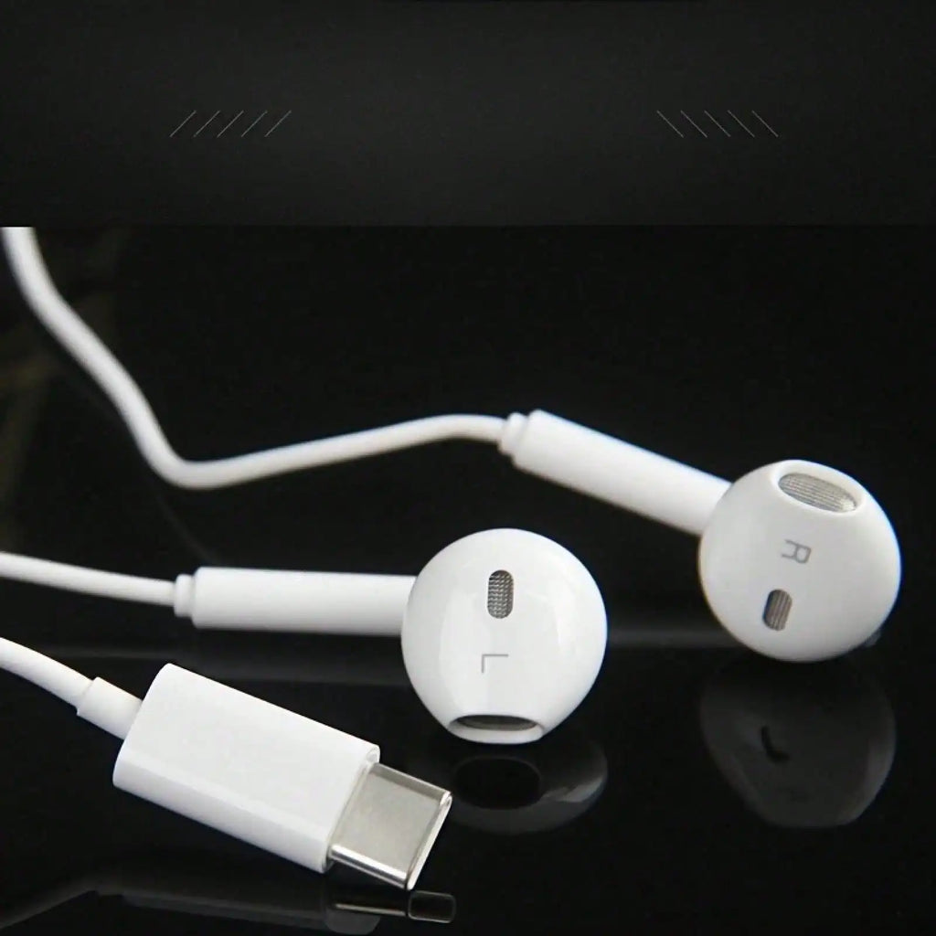 Type-C Wired In-Ear Earphones With Mic And Volume Control HiFi Stereo For IPhone 16/15,23/S22/S21/Ultra Note 10/20