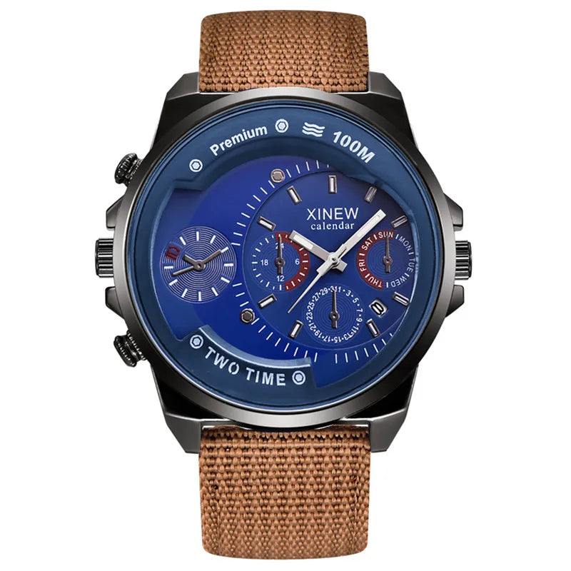 Men Cheap Big Watches Students Fashion Nylon Band Simple Date Sports Quartz Watch Erkek Barato Saat Relogios Masculinos 2024