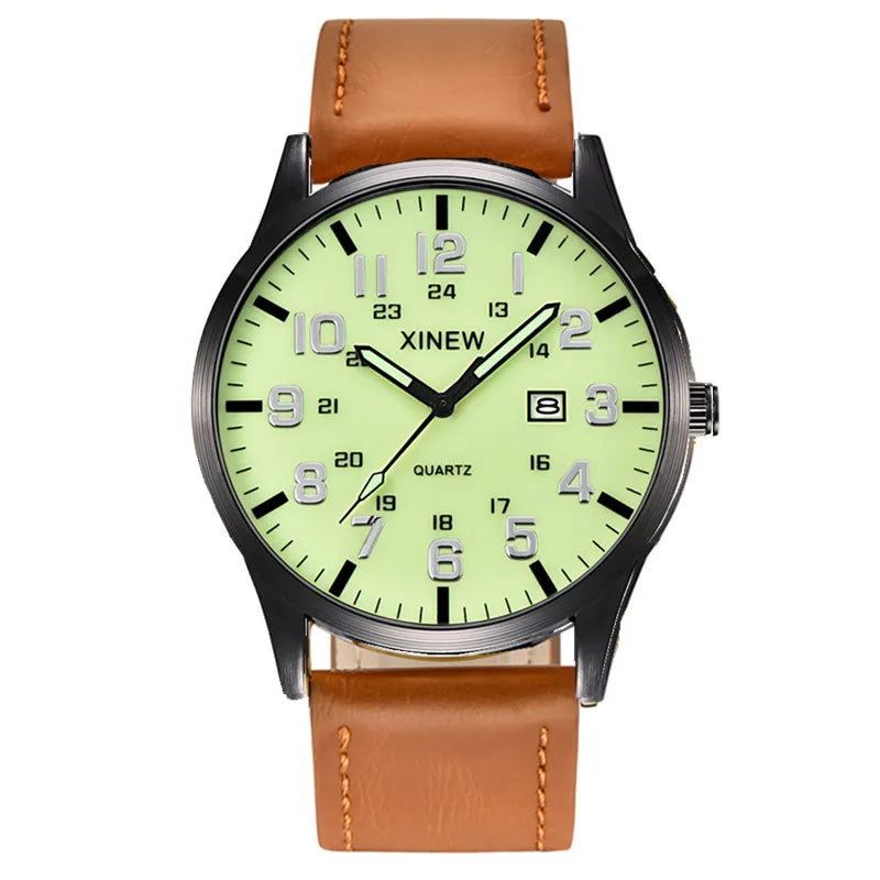 Men XINEW Brand Cheap Watches Students Children Fashion Leather Band Simple Sports Date Quartz Watch Kids Erkek Barato Saat 2024