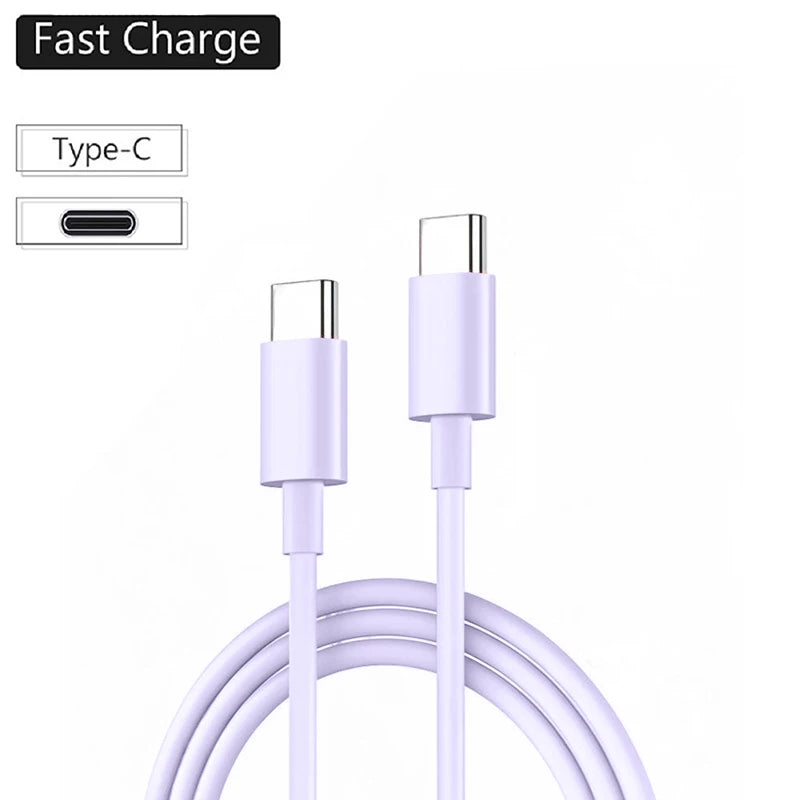 PD 60W USB C to USB Type C Cable Fast Charge Data Cable For Iphone 15 15Pro Huawei Samsung Xiaomi Data Line Black White 1M 2M 3M