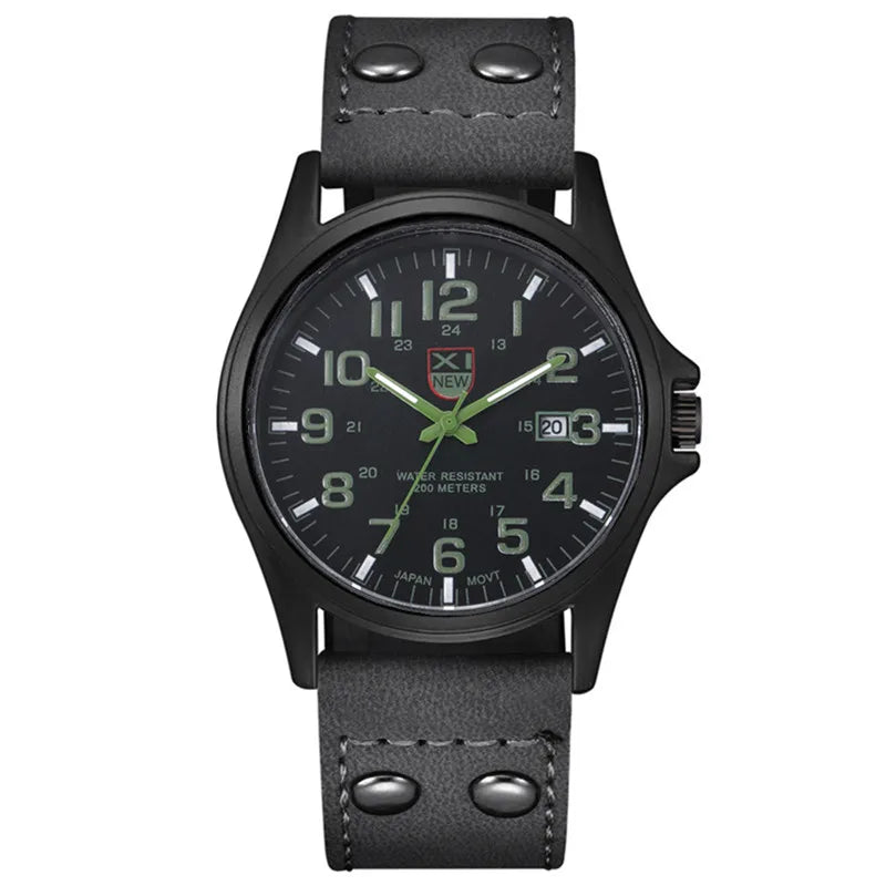 Men Cheap Watches Students Boys Fashion Leather Band Military Date Sports Quartz Wrist Watch Erkek Barato Saat Relogio Masculino