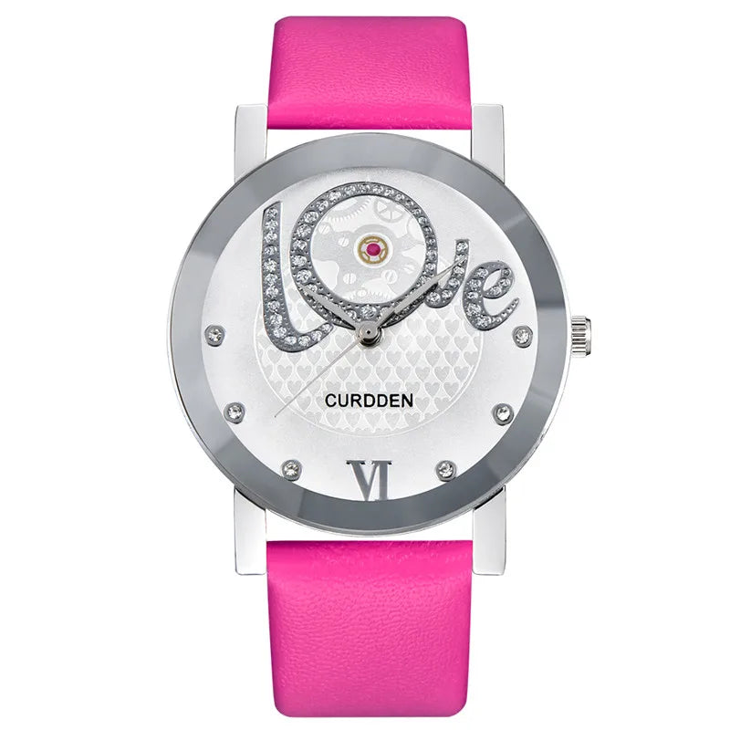 Men Cheap Brand Watches Students Girls Fashion Leather Band Simple Diamond Quartz Watch Black Erkek Barato Saat Montre Homme