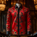 Disfraz de Halloween con desplazamiento geométrico retro para hombre, camisa de manga larga con botones, camisa de vestir infor