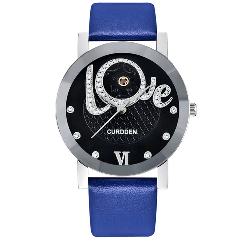 Men Cheap Brand Watches Students Girls Fashion Leather Band Simple Diamond Quartz Watch Black Erkek Barato Saat Montre Homme