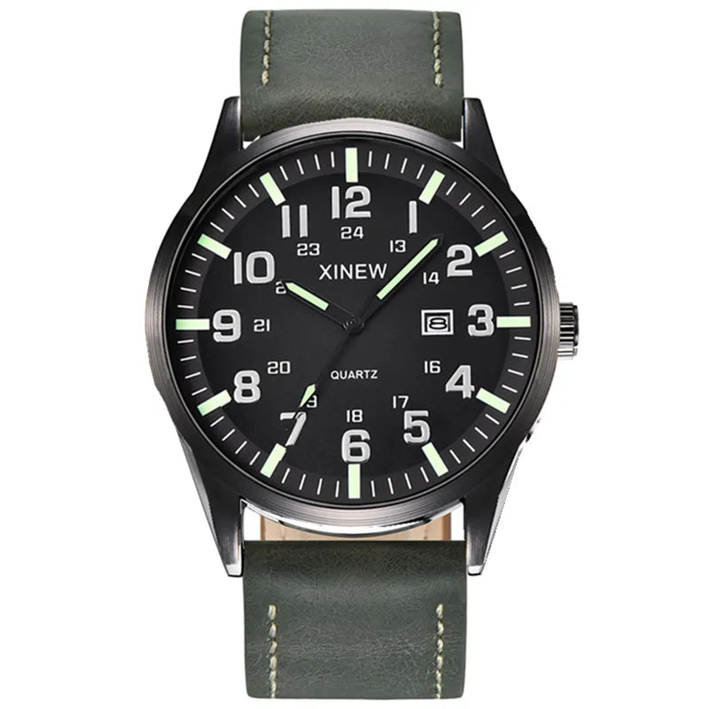 Men XINEW Brand Cheap Watches Students Children Fashion Leather Band Simple Sports Date Quartz Watch Kids Erkek Barato Saat 2024