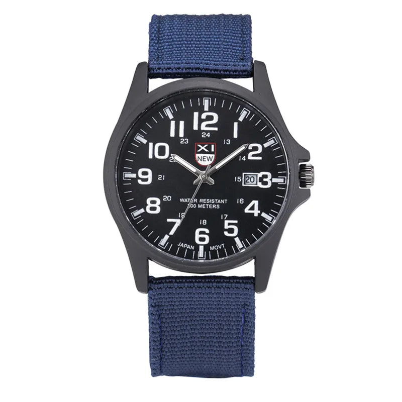 XINEW Brand Watches For Men Cheap Fashion Nylon Band Army Sports Date Quartz Clock Erkek Barato Saat Relogios Masculinos 2024