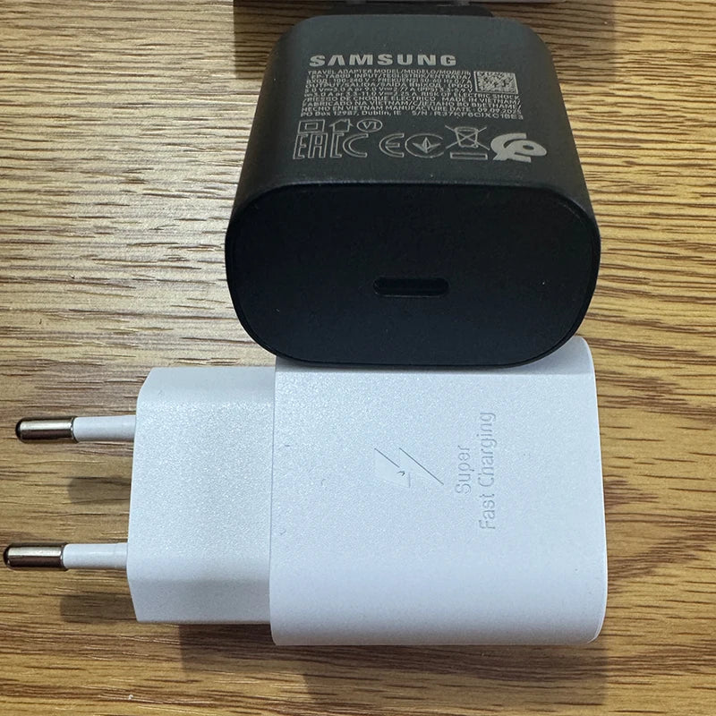 Samsung 25W Super Fast Charger Usb Type C Cargador Adapter For Galaxy S25 S24 FE S23 S22 S21 A17 A07 A55 Z Flip7 Fold6 5 M17 M07