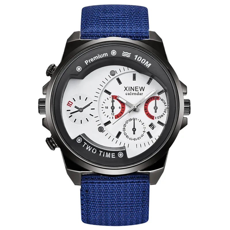Men Cheap Big Watches Students Fashion Nylon Band Simple Date Sports Quartz Watch Erkek Barato Saat Relogios Masculinos 2024