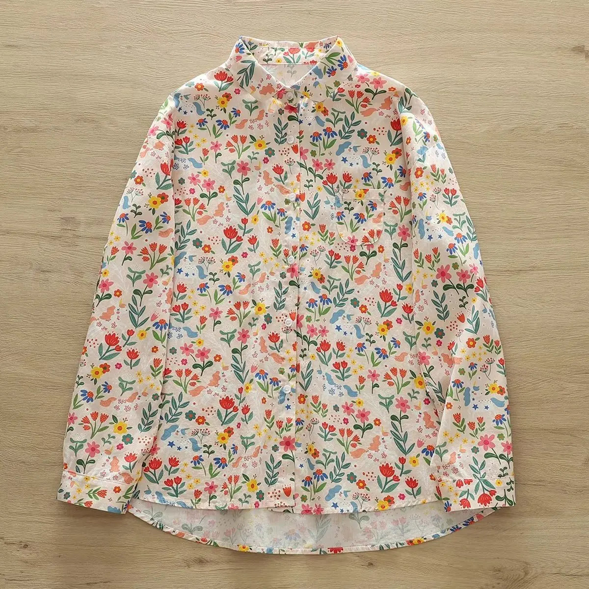 Fashion Women Printed Shirts Cotton Casual Blouses and Tops 2026 New Loose Style Exquisite Lady Long Sleeve Shirt Female Clothes