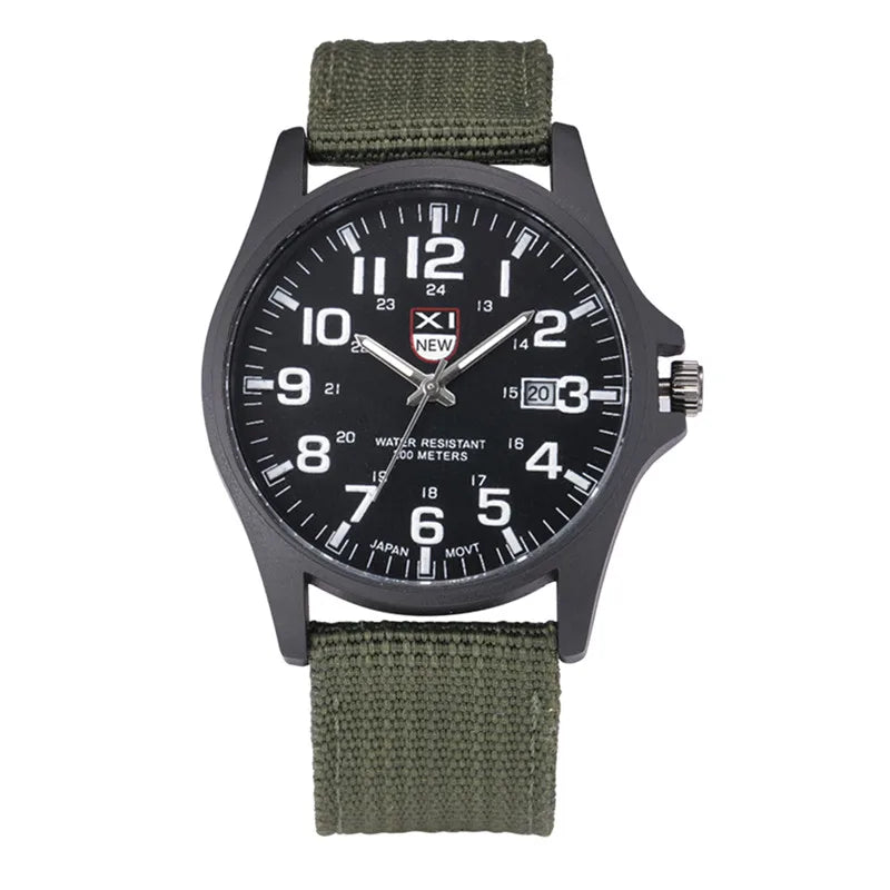 XINEW Brand Watches For Men Cheap Fashion Nylon Band Army Sports Date Quartz Clock Erkek Barato Saat Relogios Masculinos 2024