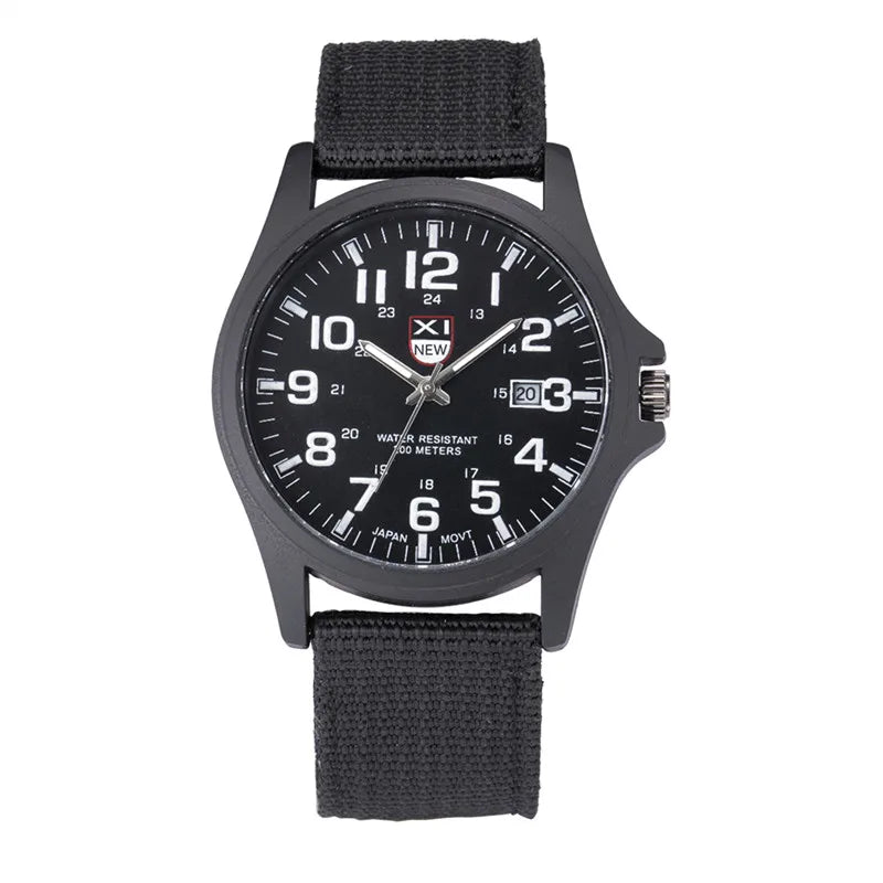 Men XINEW Brand Watches Cheap Students Boys Fashion Nylon Band Simple Date Quartz Watch Black Erkek Barato Saat Montre Homme