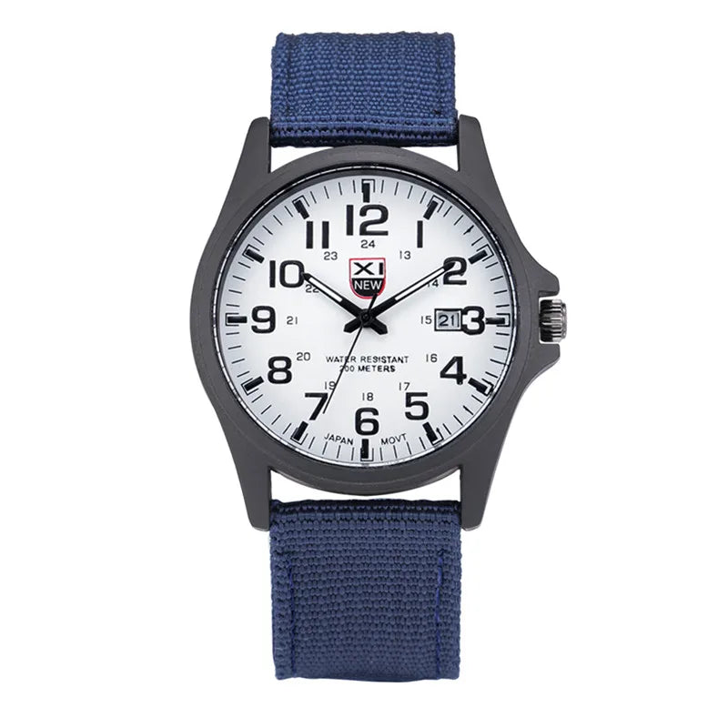 XINEW Brand Watches For Men Cheap Fashion Nylon Band Army Sports Date Quartz Clock Erkek Barato Saat Relogios Masculinos 2024