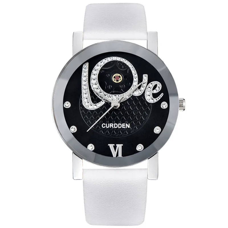 Men Cheap Brand Watches Students Girls Fashion Leather Band Simple Diamond Quartz Watch Black Erkek Barato Saat Montre Homme