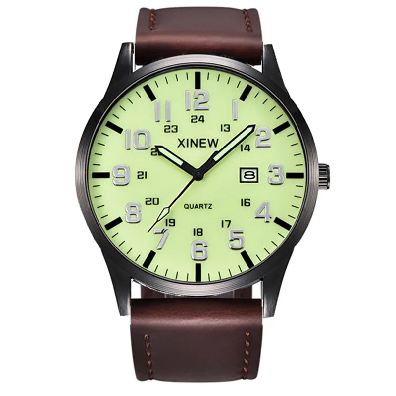 Men XINEW Brand Cheap Watches Students Children Fashion Leather Band Simple Sports Date Quartz Watch Kids Erkek Barato Saat 2024