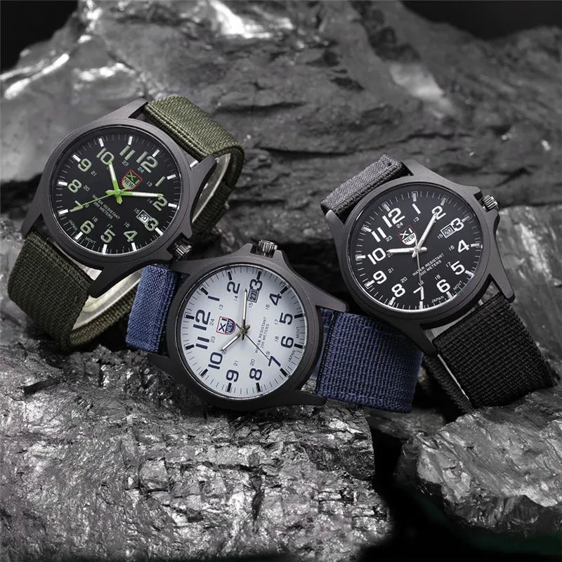 Men XINEW Brand Watches Cheap Students Boys Fashion Nylon Band Simple Date Quartz Watch Black Erkek Barato Saat Montre Homme