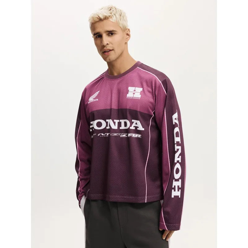 2026 Honda Fashion Youth Long Sleeve Trendy Brand Racing Men's and Women's Long Sleeve Printing Jersey Casual Sports T-Shirt