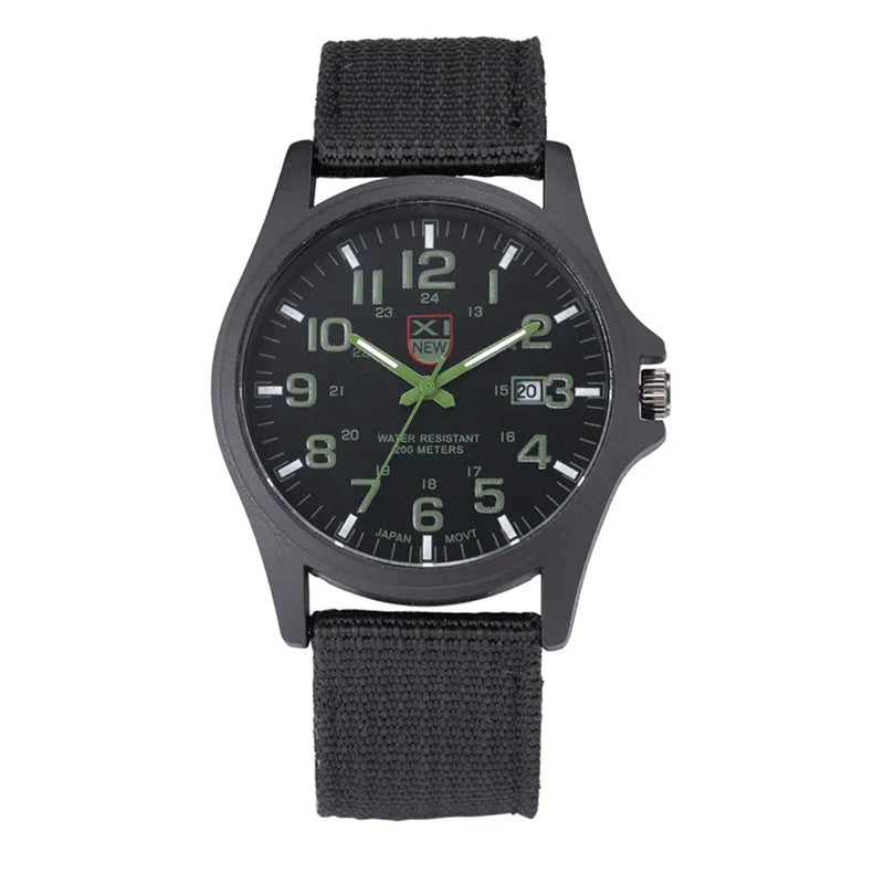 Men XINEW Brand Watches Cheap Students Boys Fashion Nylon Band Simple Date Quartz Watch Black Erkek Barato Saat Montre Homme