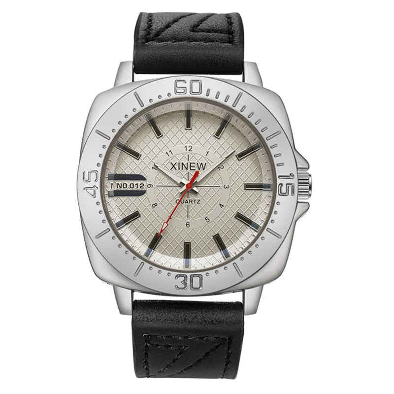 XINEW Brand Watches For Men Cheap Fashion Leather Band Simple Sports Gifts Quartz Watch Erkek Barato Saat Relogio Masculino 2024