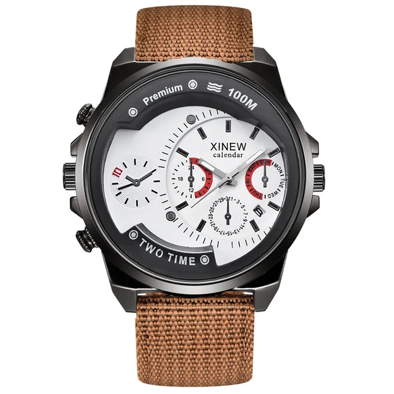 Men Cheap Big Watches Students Fashion Nylon Band Simple Date Sports Quartz Watch Erkek Barato Saat Relogios Masculinos 2024